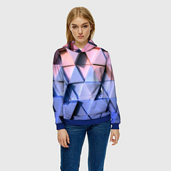 Толстовка-худи женская Triangle gradient, цвет: 3D-синий — фото 2