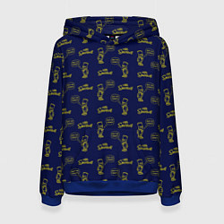 Толстовка-худи женская Bart pattern Eat my shorts, цвет: 3D-синий