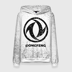 Толстовка-худи женская Dongfeng с потертостями на светлом фоне, цвет: 3D-белый