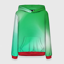 Толстовка-худи женская Градиент зеленый, цвет: 3D-красный
