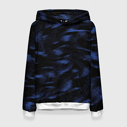 Толстовка-худи женская Абстракция синего, цвет: 3D-белый