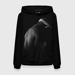 Толстовка-худи женская 2Pac Тупак Шакур, цвет: 3D-черный