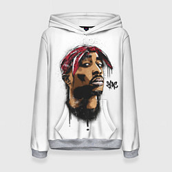 Толстовка-худи женская 2Pac - Тупак Шакур, цвет: 3D-меланж