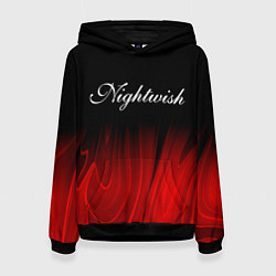 Толстовка-худи женская Nightwish red plasma, цвет: 3D-черный