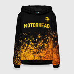 Толстовка-худи женская Motorhead - gold gradient: символ сверху, цвет: 3D-черный