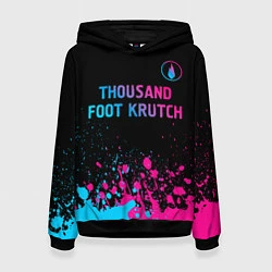 Толстовка-худи женская Thousand Foot Krutch - neon gradient: символ сверх, цвет: 3D-черный