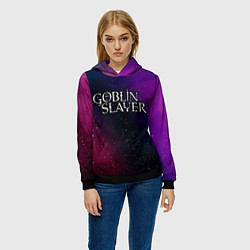 Толстовка-худи женская Goblin Slayer gradient space, цвет: 3D-черный — фото 2