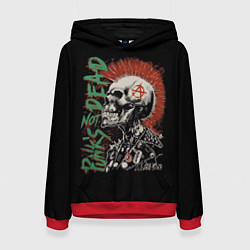 Толстовка-худи женская Punks not dead, цвет: 3D-красный
