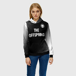 Толстовка-худи женская The Offspring glitch на темном фоне: символ сверху, цвет: 3D-черный — фото 2