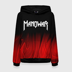 Толстовка-худи женская Manowar red plasma, цвет: 3D-черный