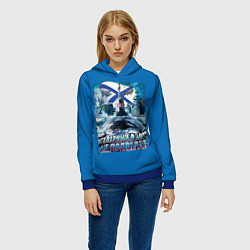 Толстовка-худи женская ВМФ - северный флот не подведёт, цвет: 3D-синий — фото 2