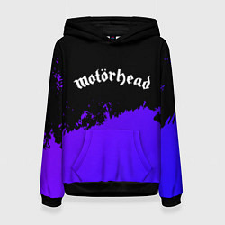Толстовка-худи женская Motorhead purple grunge, цвет: 3D-черный