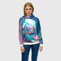 Толстовка-худи женская Байлу электрический тип, цвет: 3D-белый — фото 2