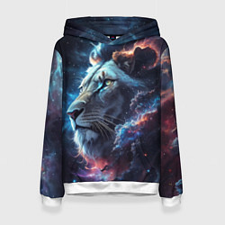 Толстовка-худи женская Galactic lion, цвет: 3D-белый