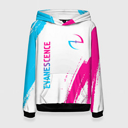 Толстовка-худи женская Evanescence neon gradient style: надпись, символ, цвет: 3D-черный