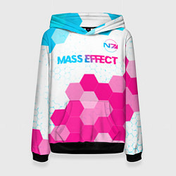 Женская толстовка Mass Effect neon gradient style: символ сверху