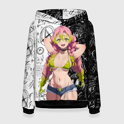 Толстовка-худи женская Мицури Канроджи - Demon slayer, цвет: 3D-черный