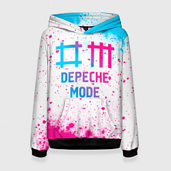 Толстовка-худи женская Depeche Mode neon gradient style, цвет: 3D-черный