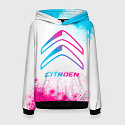 Толстовка-худи женская Citroen neon gradient style, цвет: 3D-черный