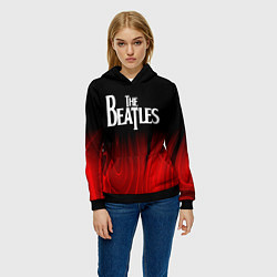Толстовка-худи женская The Beatles red plasma, цвет: 3D-черный — фото 2