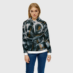 Толстовка-худи женская Мазки кисти, цвет: 3D-белый — фото 2