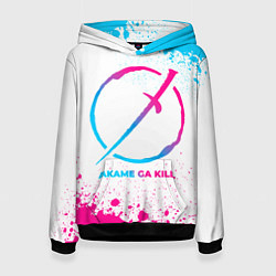 Толстовка-худи женская Akame ga Kill neon gradient style, цвет: 3D-черный