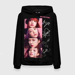 Толстовка-худи женская Blackpink Autographs, цвет: 3D-черный