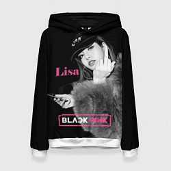 Толстовка-худи женская Blackpink Lisa fuck, цвет: 3D-белый