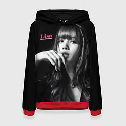 Толстовка-худи женская Blackpink Lisa in leather jacket, цвет: 3D-красный