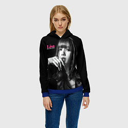 Толстовка-худи женская Blackpink Lisa in leather jacket, цвет: 3D-синий — фото 2