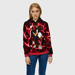 Толстовка-худи женская Shadow the Hedgehog, цвет: 3D-красный — фото 2