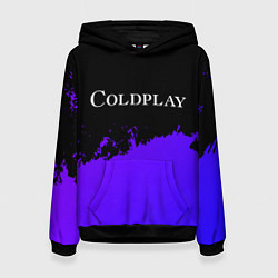 Толстовка-худи женская Coldplay purple grunge, цвет: 3D-черный