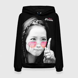 Толстовка-худи женская Blackpink Jisoo Attention sign, цвет: 3D-черный