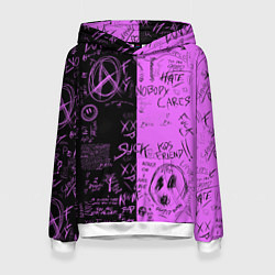 Толстовка-худи женская Dead inside purple black, цвет: 3D-белый