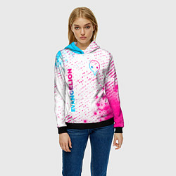 Толстовка-худи женская Evangelion neon gradient style: надпись, символ, цвет: 3D-черный — фото 2