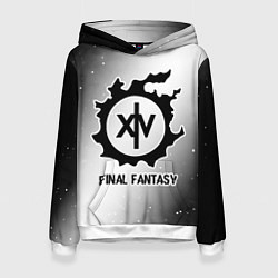 Толстовка-худи женская Final Fantasy glitch на светлом фоне, цвет: 3D-белый