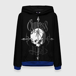 Толстовка-худи женская Cypress hill - arrows skull, цвет: 3D-синий