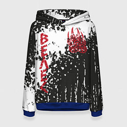 Толстовка-худи женская Лапа медведя, цвет: 3D-синий