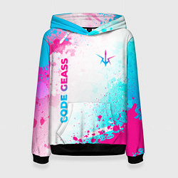 Толстовка-худи женская Code Geass neon gradient style: надпись, символ, цвет: 3D-черный