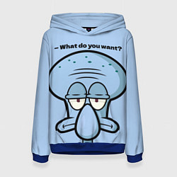 Толстовка-худи женская Сквидвард, цвет: 3D-синий