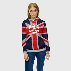 Толстовка-худи женская Asking Alexandria британский флаг, цвет: 3D-меланж — фото 2