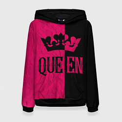 Толстовка-худи женская Queen корона, цвет: 3D-черный