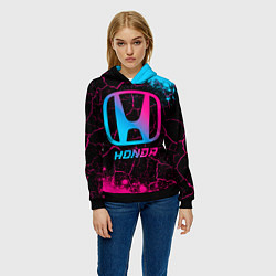 Толстовка-худи женская Honda - neon gradient, цвет: 3D-черный — фото 2