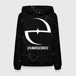 Толстовка-худи женская Evanescence glitch на темном фоне, цвет: 3D-черный