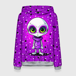 Толстовка-худи женская Alien - purple color, цвет: 3D-меланж