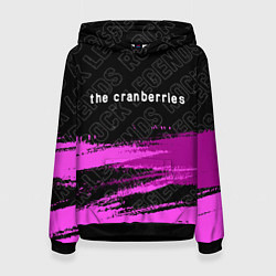 Толстовка-худи женская The Cranberries rock legends: символ сверху, цвет: 3D-черный