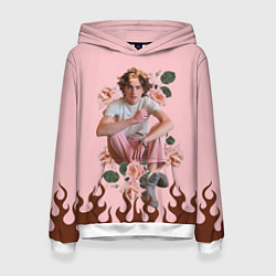 Толстовка-худи женская Тимоти в огне, цвет: 3D-белый