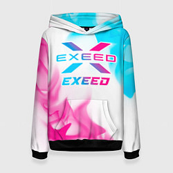 Толстовка-худи женская Exeed neon gradient style, цвет: 3D-черный