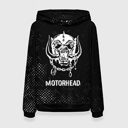 Толстовка-худи женская Motorhead glitch на темном фоне, цвет: 3D-черный