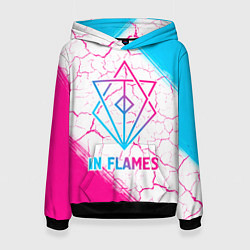 Толстовка-худи женская In Flames neon gradient style, цвет: 3D-черный